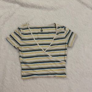 multicolored swoosh neck crop top💓